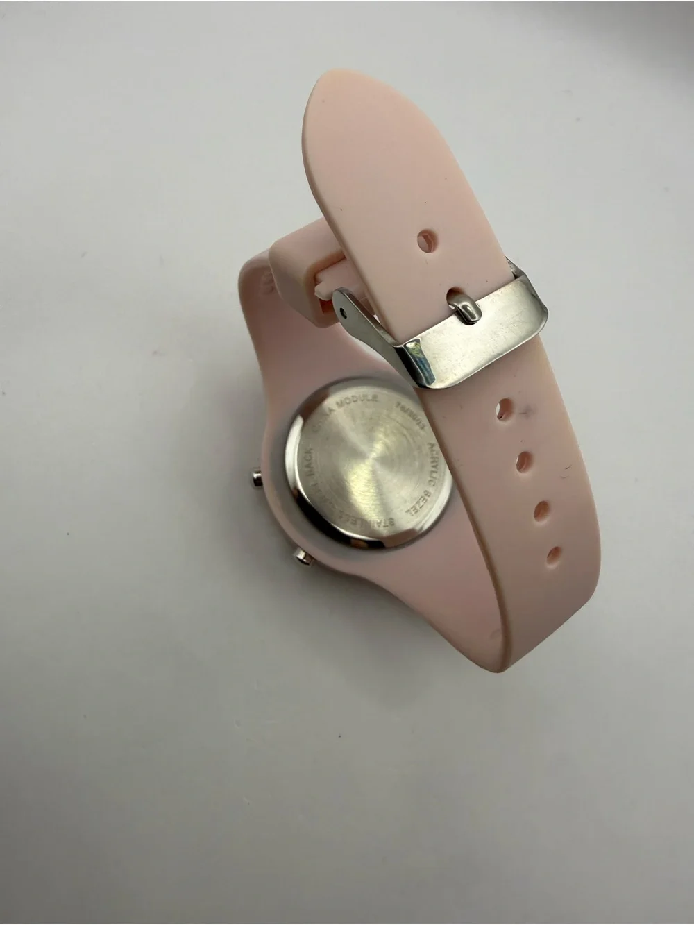 Time and Tru Women's Pink Silicone Digital Watch (New Battery)